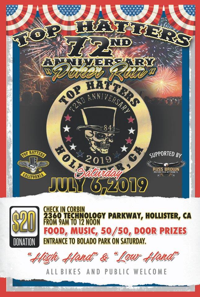 Top Hatters 72nd anniversary "Poker Run" Hollister, CA