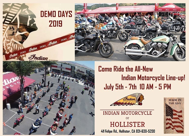 Indian Motorcycle Demo Days 2019 - Hollister, CA