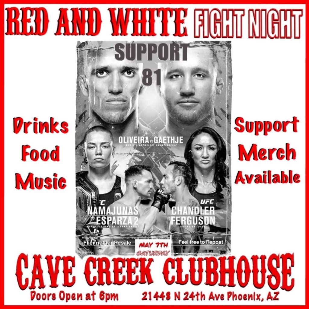 Red And White Fight Night Cave Creek Clubhouse