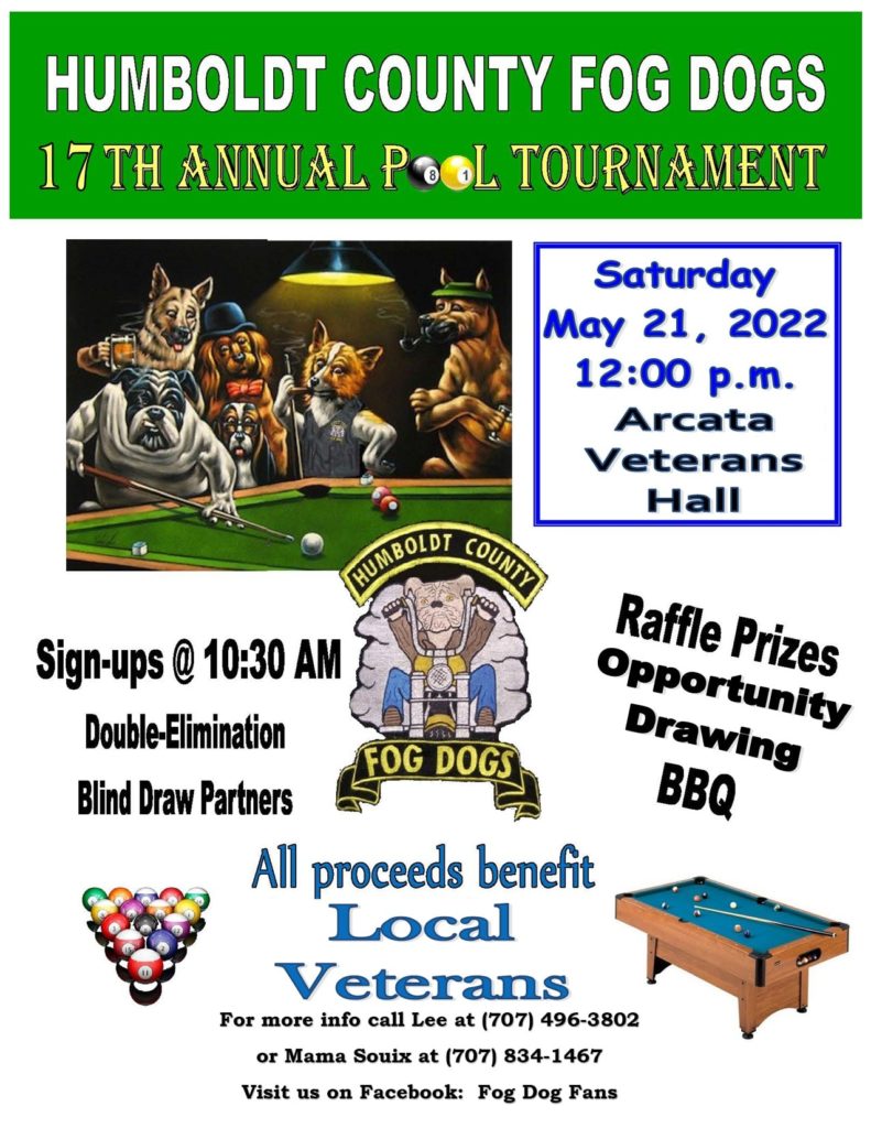 Humboldt County Fog Dogs Pool Tournament May 2022
