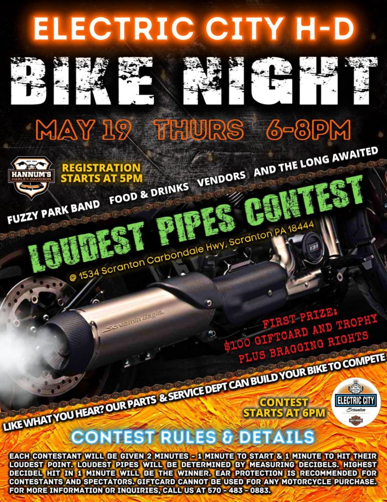Electric City H-D Bike Night LOUDEST PIPES CONTEST May 19, 2022