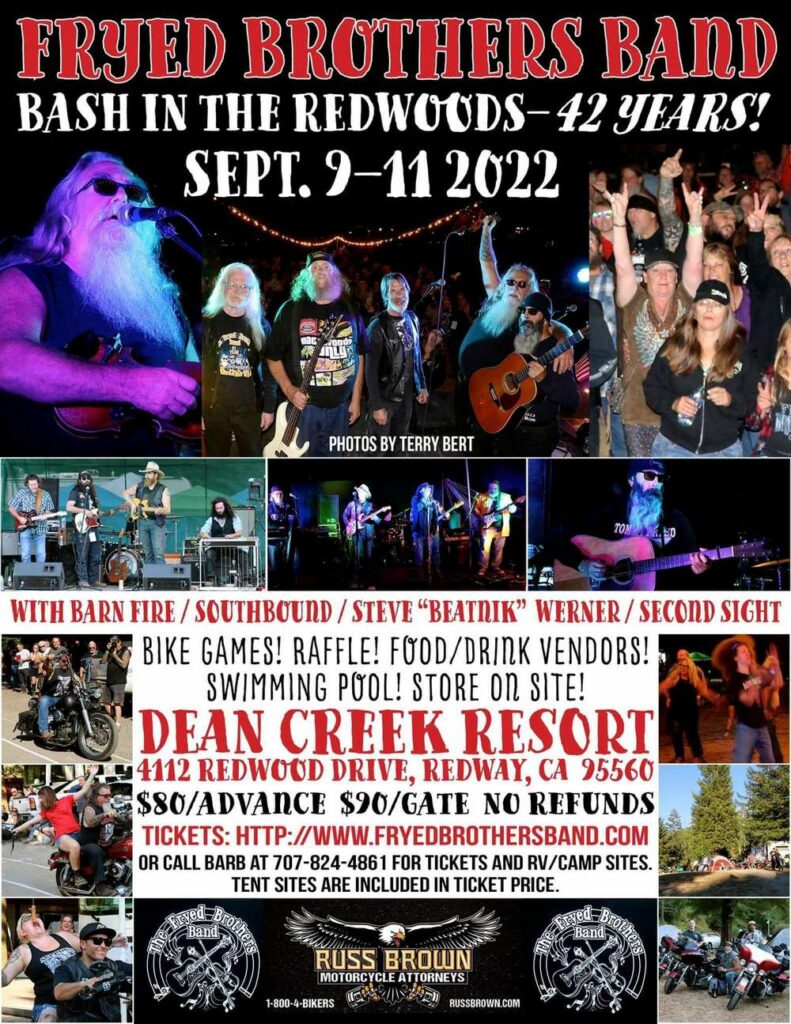 The Fryed Brothers Band 42nd Bash in the Redwoods 2022 Sept 9-11