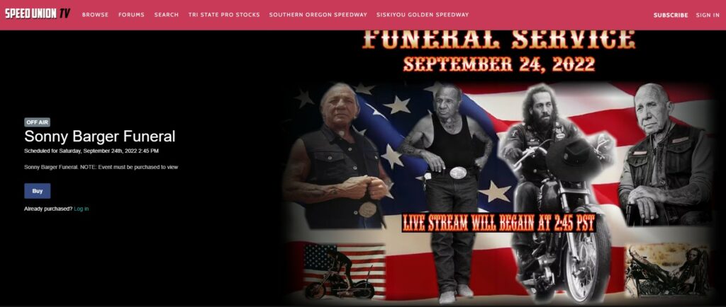 LIVE STREAM Sonny Barger's Funeral Service at Speed Union TV