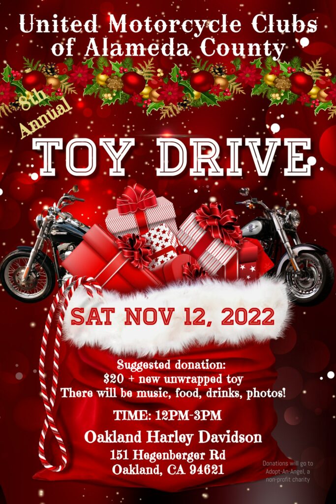 United Motorcycle Clubs of Alameda County 8th Annual TOY DRIVE Sat Nov 12, 2022