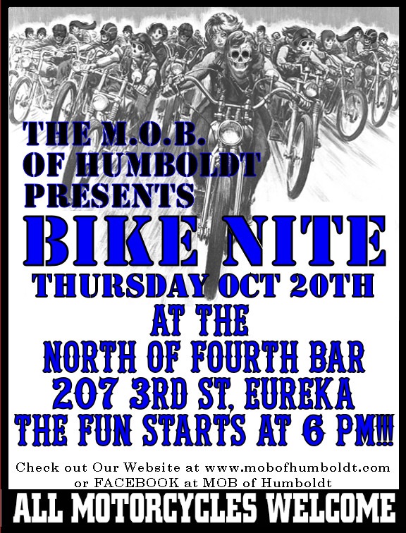 Bike Nite October 20, 2022 M.O.B. of Humboldt, Eureka CA