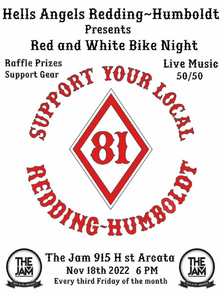 Hells Angels Redding-Humboldt Red and White Bike Night