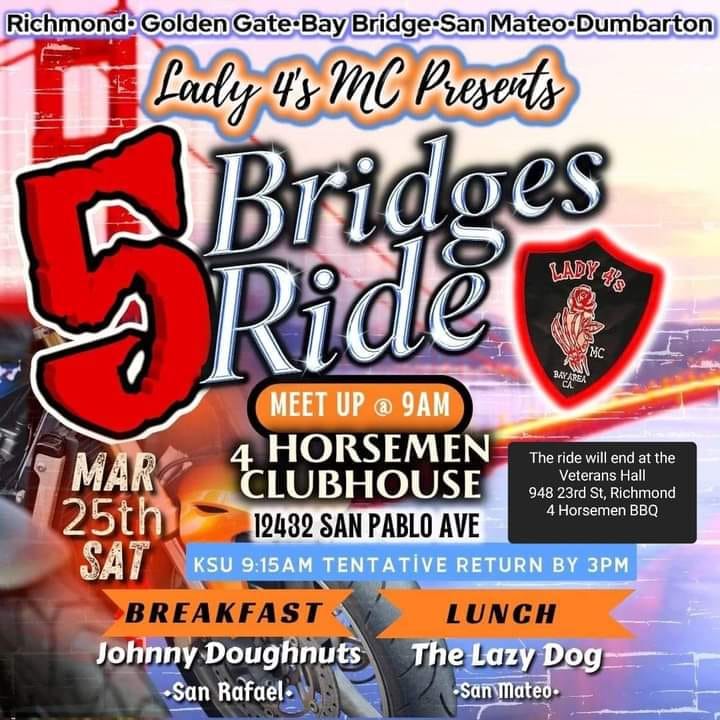 5 Bridges Ride Lady 4's MC March 25, 2023
