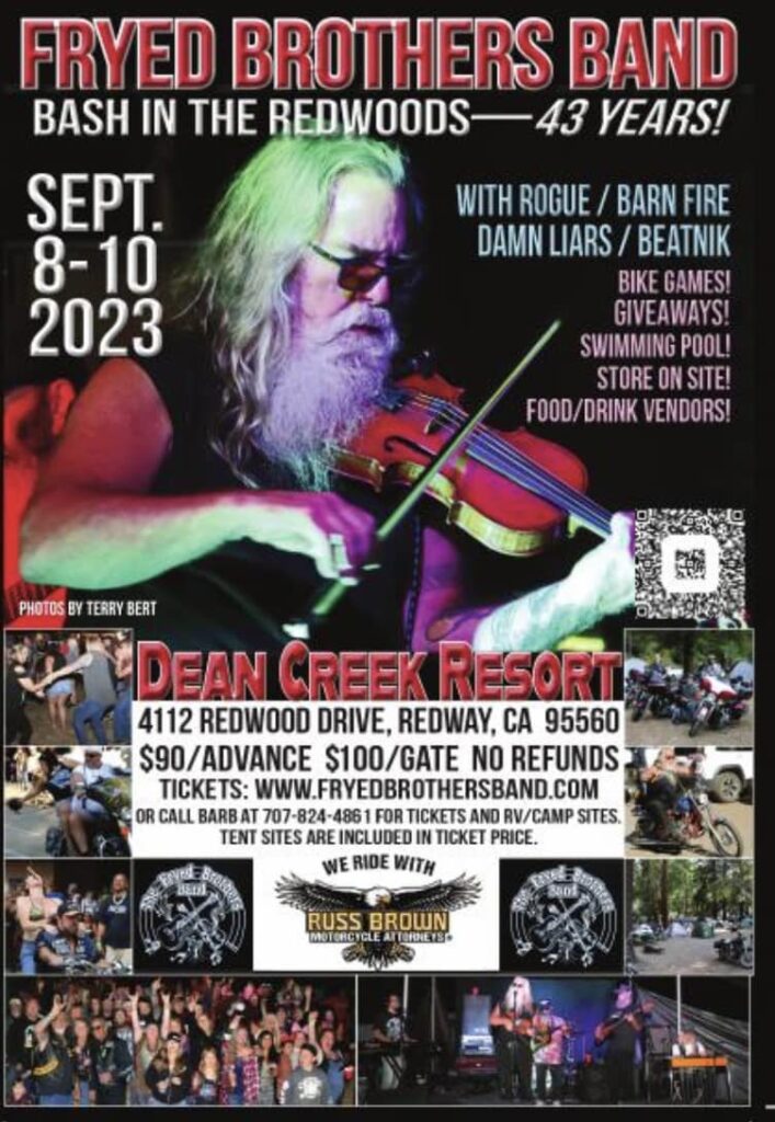 Fryed Brothers Band Bash in the Redwoods 2023 Sept 8-10