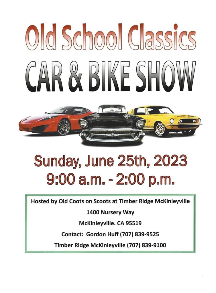 Old Coots on Scoots Old School Classics Car & Bike Show June 25, 2023