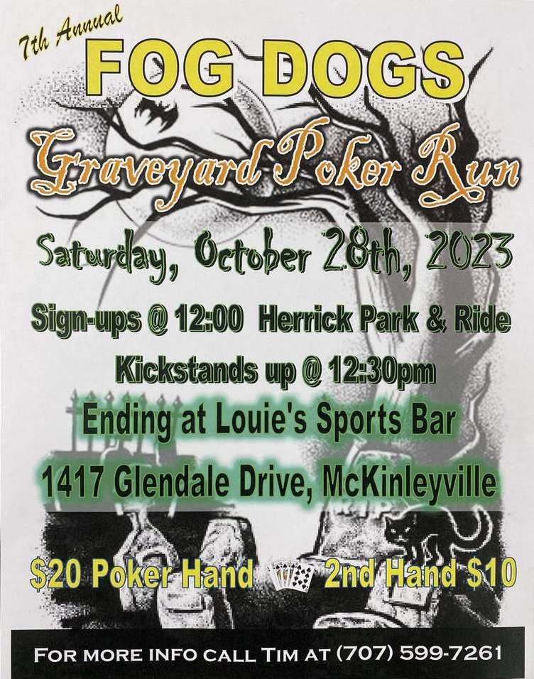 Fog Dogs Graveyard Poker Run Oct 28, 2023 - Humboldt County, CA Halloween Event