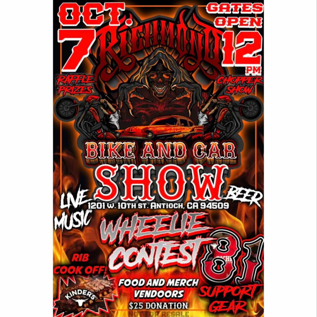 Richmond 81 Bike & Car Show Antioch, CA Contra Costa County October 7, 2023